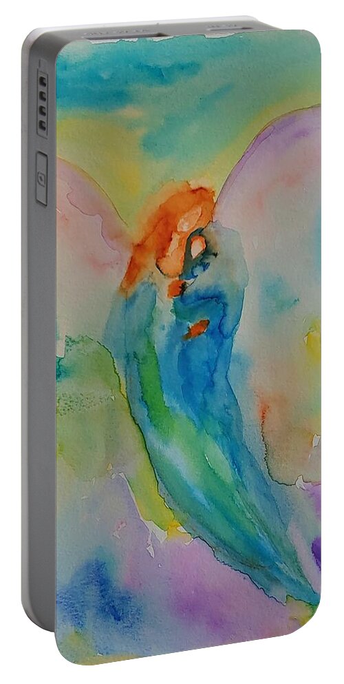 Angel Portable Battery Charger featuring the painting Guardian Angel #2 by Alma Yamazaki