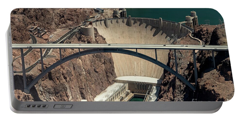 Hoover Dam Portable Battery Charger featuring the photograph Hoover Dam Aerial View #2 by David Oppenheimer