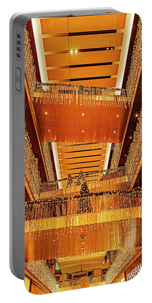 Nyc Portable Battery Charger featuring the photograph Hudson Yards Shops Christmas #2 by Susan Candelario