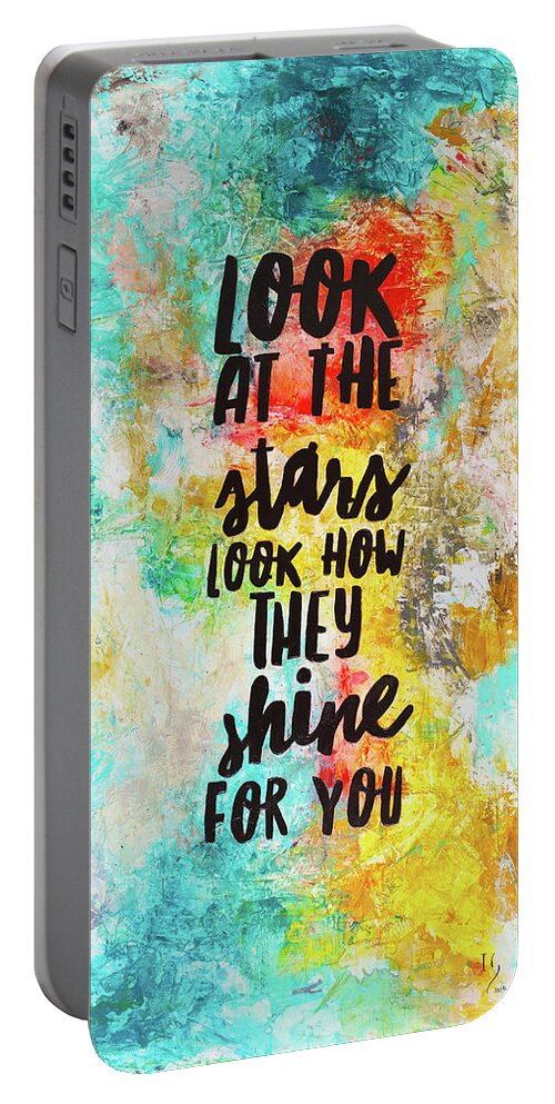Christian Art Portable Battery Charger featuring the painting Look at the Stars #2 by Ivan Guaderrama