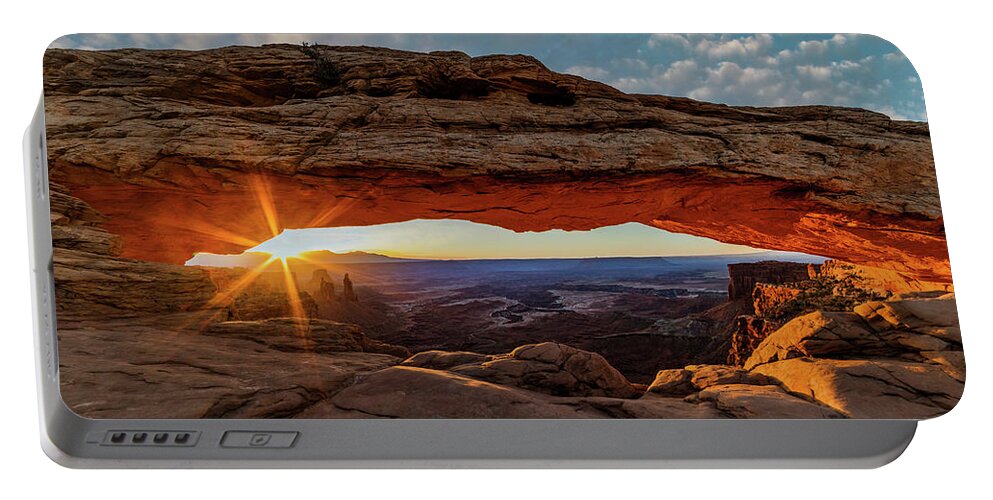 Mesa Arch Portable Battery Charger featuring the photograph Mesa Arch Sunrise #2 by Dan Norris