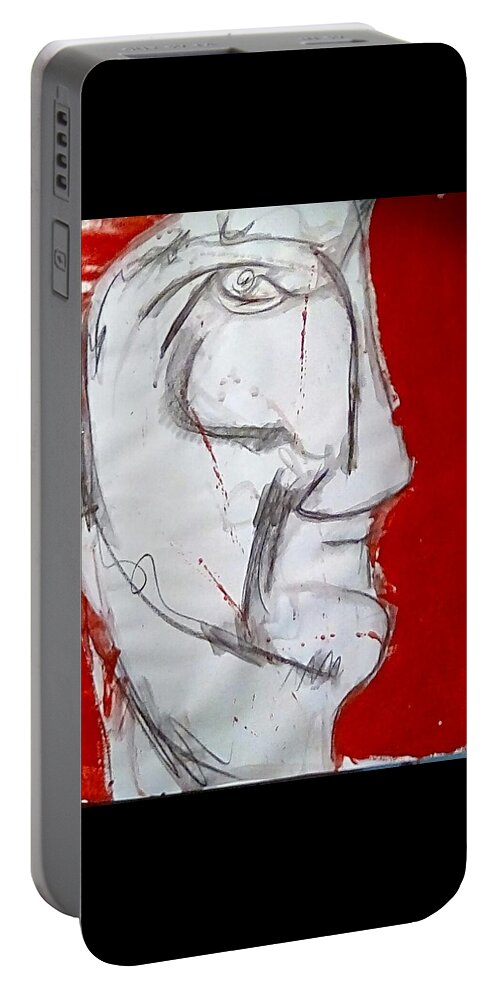 • Abstract  Portable Battery Charger featuring the painting #2 October November 2019 Series #2 by Gustavo Ramirez