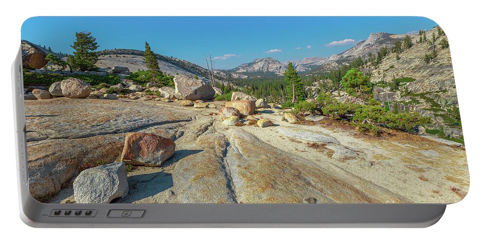 Yosemite National Park Portable Battery Charger featuring the photograph panorama at Olmsted Point #2 by Benny Marty