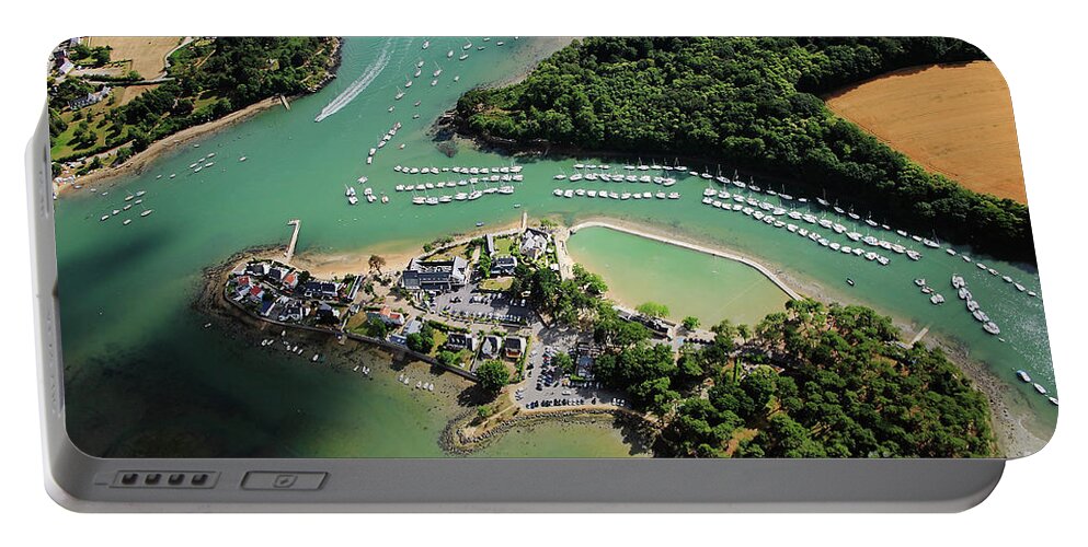 Aerial Portable Battery Charger featuring the photograph Peninsula of Conleau by Frederic Bourrigaud