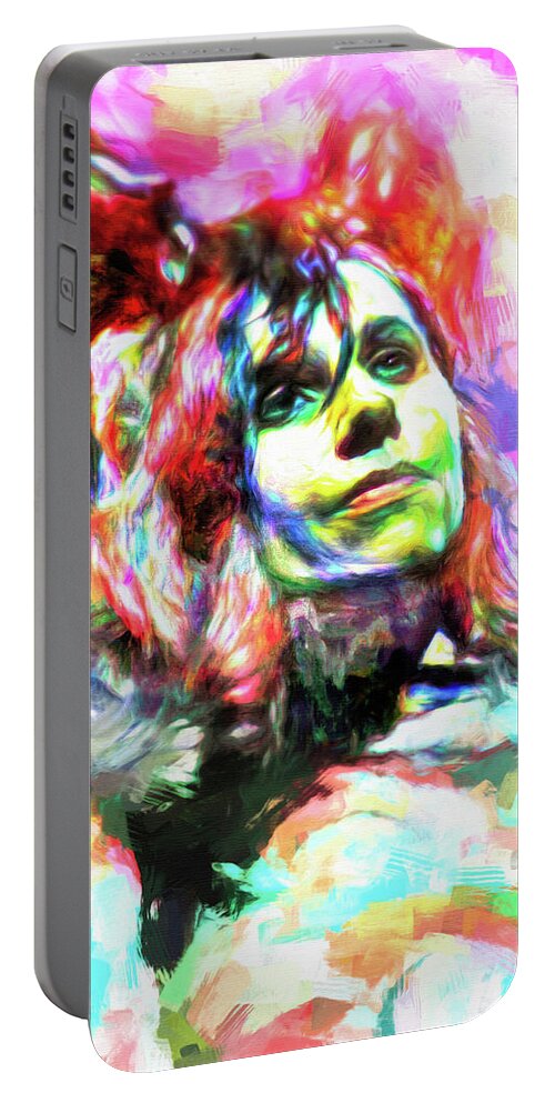 Pj Harvey Portable Battery Charger featuring the mixed media PJ Harvey #2 by Mal Bray