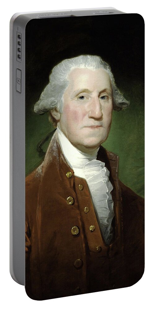 George Washington Portable Battery Charger featuring the painting President George Washington #4 by War Is Hell Store