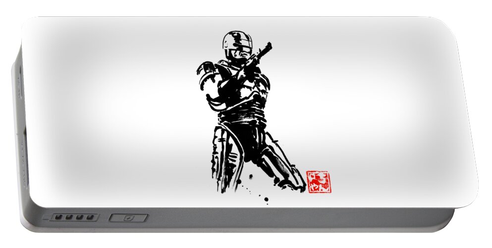 Robocop Portable Battery Charger featuring the drawing Robocop by Pechane Sumie