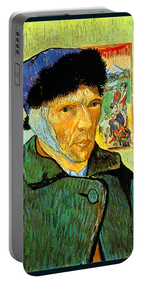 Van Gogh Portable Battery Charger featuring the painting Self-Portrait with Bandaged Ear 1889 #2 by Vincent van Gogh