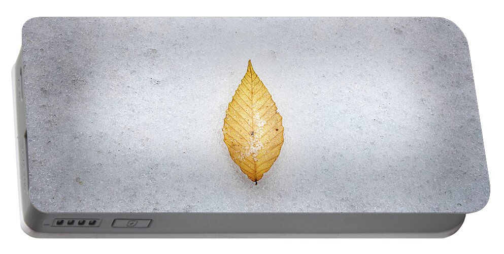 Snow Day Portable Battery Charger featuring the photograph The Leaf #2 by Jordan Hill