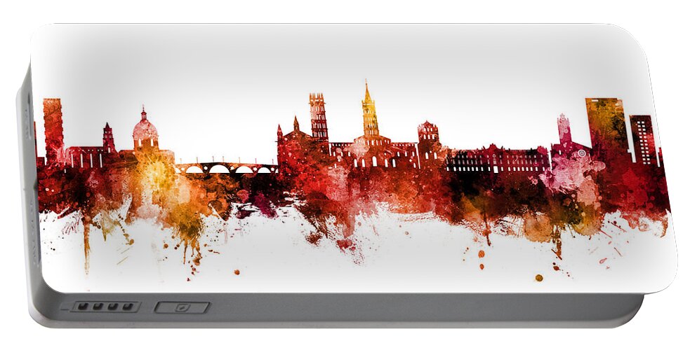 Toulouse Portable Battery Charger featuring the digital art Toulouse France Skyline by Michael Tompsett