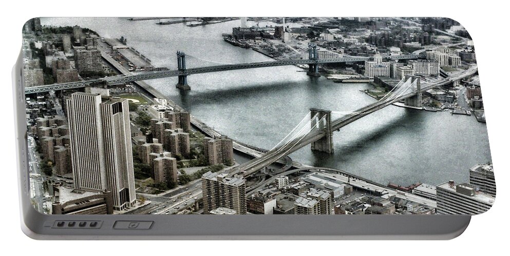 2 World Trade Center Portable Battery Charger featuring the photograph 2 World Trade Center View 1984 by Mike Martin