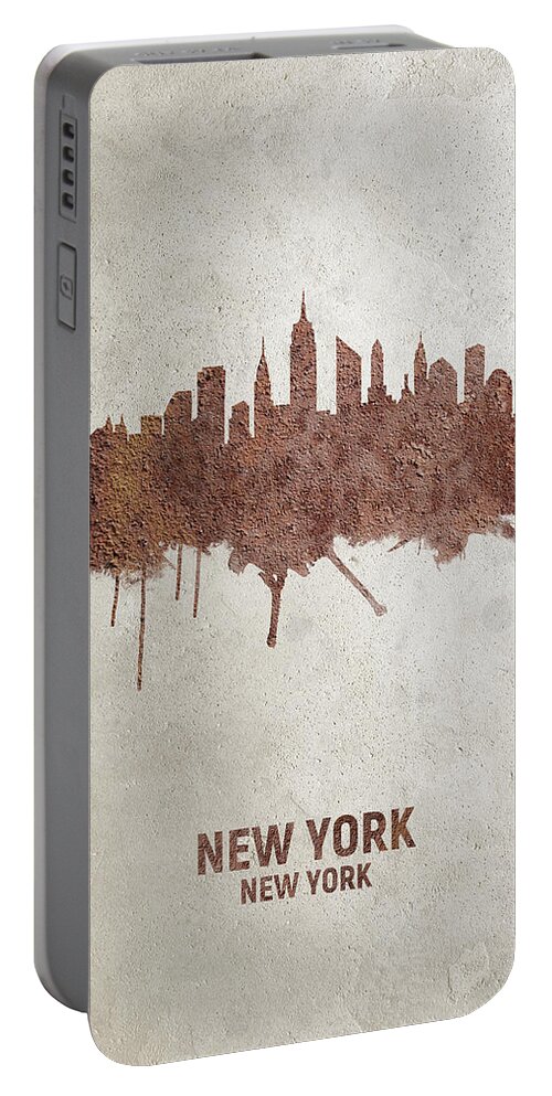 New York Portable Battery Charger featuring the digital art New York City Skyline #20 by Michael Tompsett
