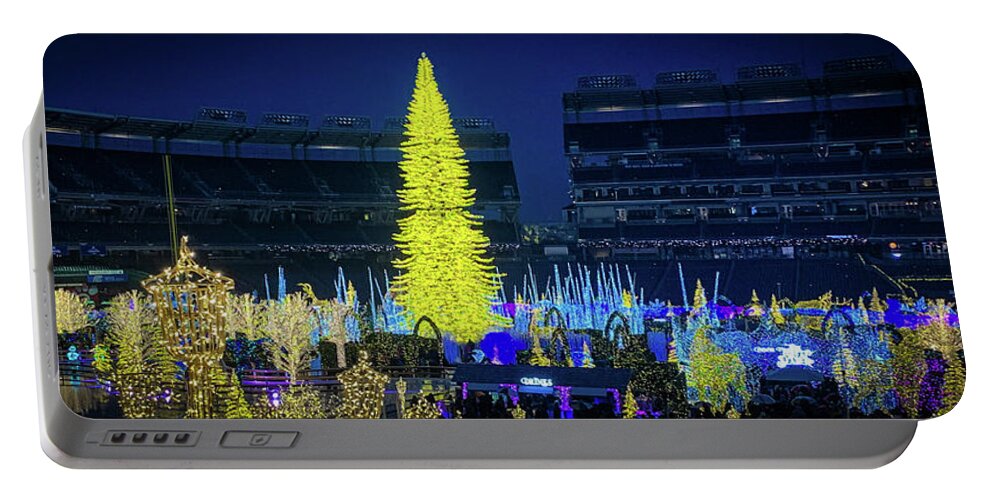 Holiday Lights Portable Battery Charger featuring the photograph 2019 Enchant - Nationals Park by Lora J Wilson