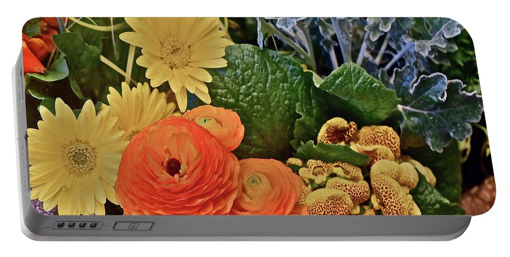 Daisy Portable Battery Charger featuring the photograph 2020 Daisies, Buttercups and Pocketbook Flower by Janis Senungetuk