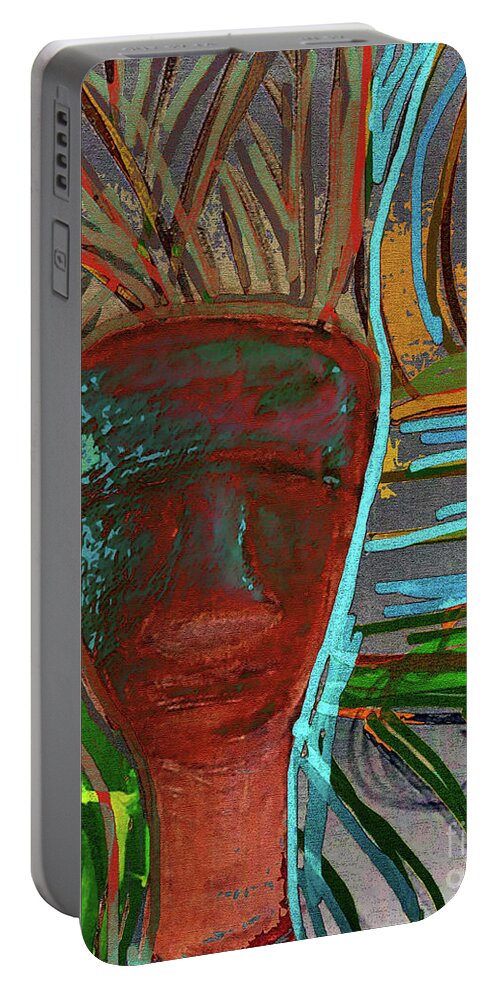 Masks Portable Battery Charger featuring the painting 2020 I love your way by Alexandra Vusir