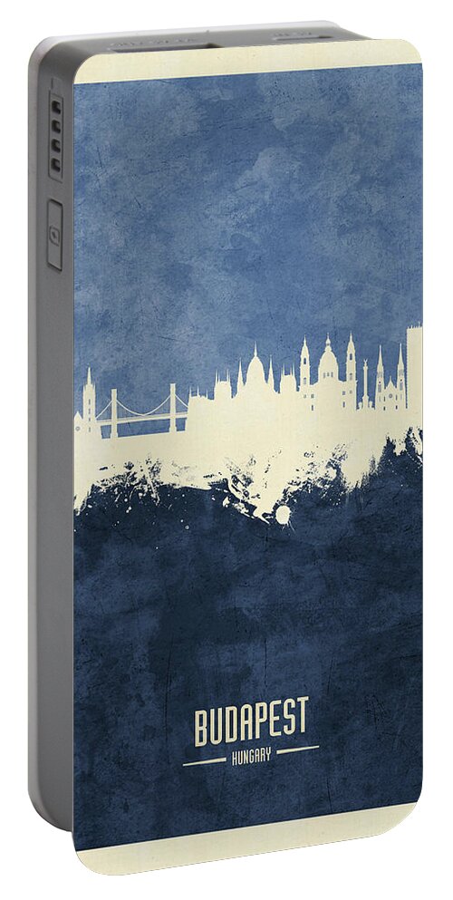 Budapest Portable Battery Charger featuring the digital art Budapest Hungary Skyline by Michael Tompsett