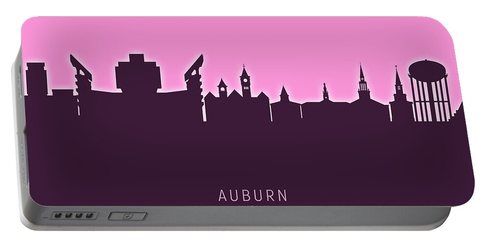 Auburn Portable Battery Charger featuring the digital art Auburn Alabama Skyline #25 by Michael Tompsett