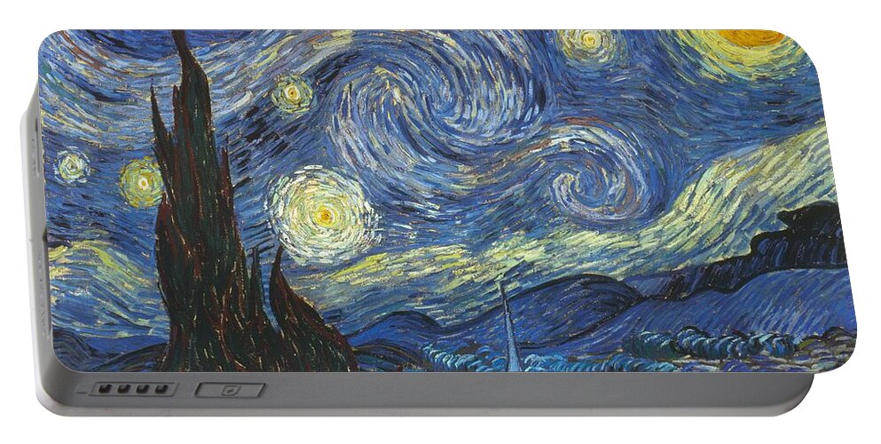 1889 Portable Battery Charger featuring the painting Starry Night by Vincent Van Gogh