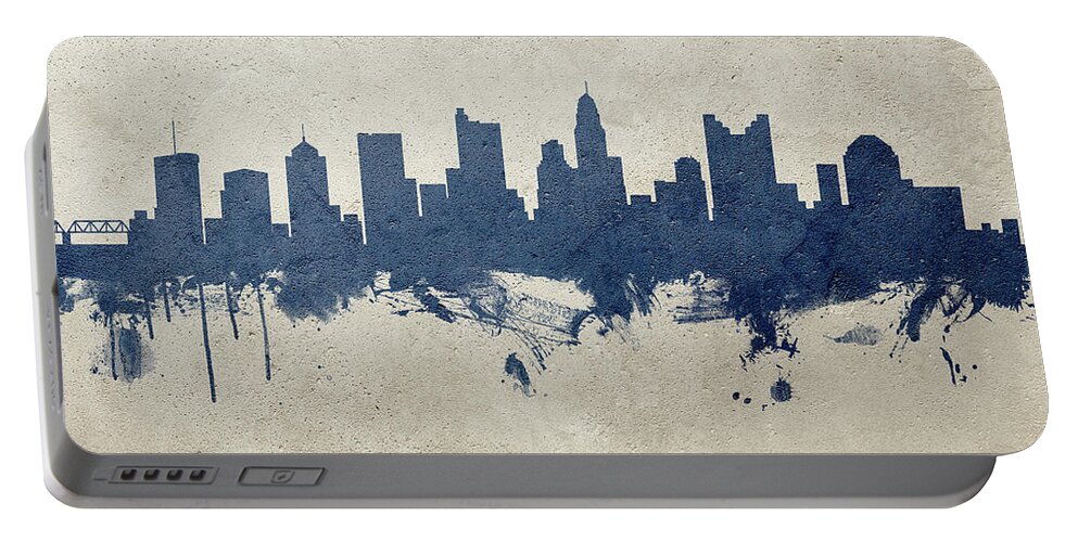Columbus Portable Battery Charger featuring the digital art Columbus Ohio Skyline by Michael Tompsett