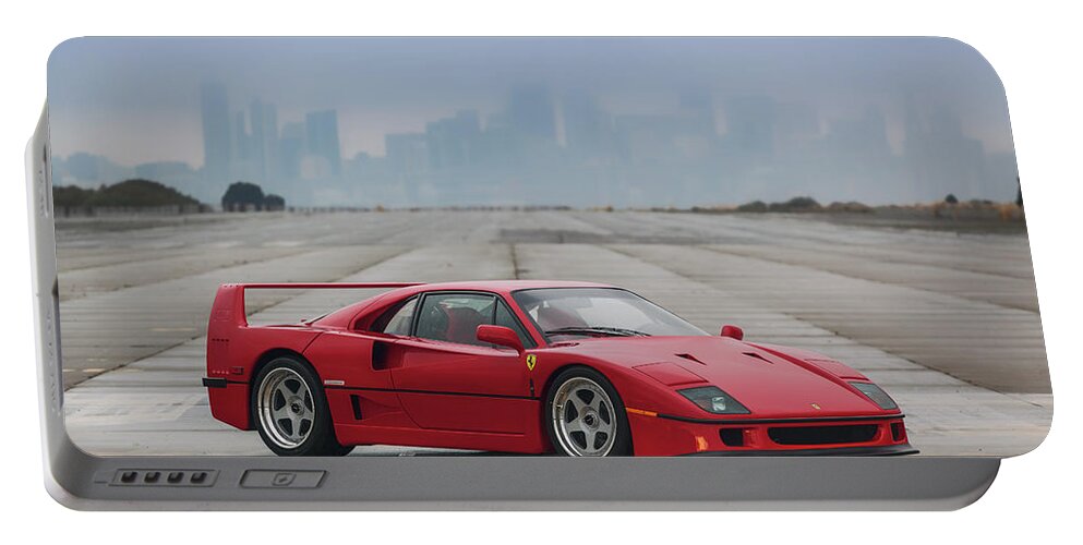 Ferrari Portable Battery Charger featuring the photograph #Ferrari #F40 #Print #27 by ItzKirb Photography