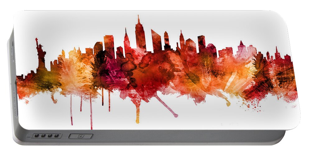 New York Portable Battery Charger featuring the digital art New York City Skyline #27 by Michael Tompsett