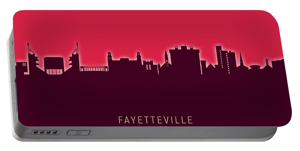 Fayetteville Portable Battery Charger featuring the digital art Fayetteville Arkansas Skyline #28 by Michael Tompsett