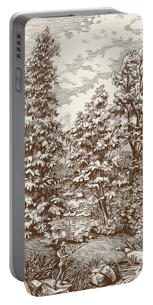 Fisherman Portable Battery Charger featuring the digital art 3 Graces by Don Morgan
