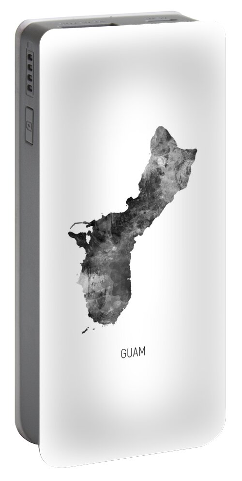 Guam Portable Battery Charger featuring the digital art Guam Watercolor Map #3 by Michael Tompsett