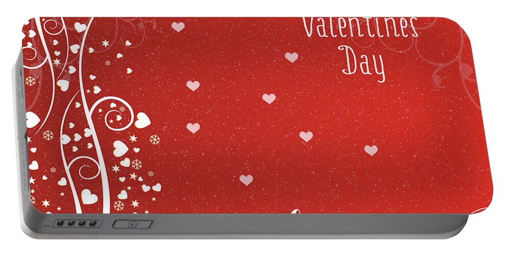 Red Portable Battery Charger featuring the photograph Happy Valentines Day by Cathy Kovarik