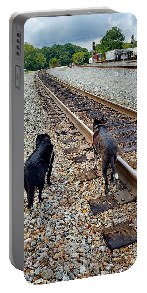 Irondale Train Viewing Platform Irondale Alabama Portable Battery Charger featuring the photograph Irondale Train Viewing Platform #3 by Kenny Glover