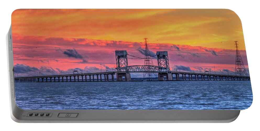 James River Bridge Portable Battery Charger featuring the photograph James River Bridge #3 by Jerry Gammon