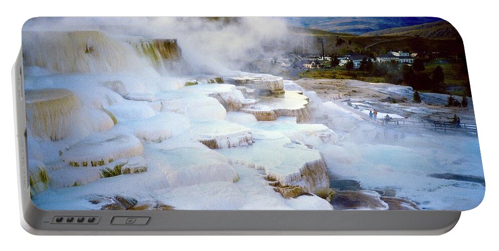  Portable Battery Charger featuring the photograph Mammoth Terraces by Gordon James