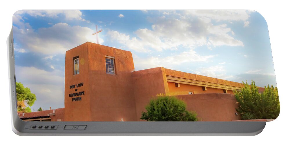 Taos Portable Battery Charger featuring the photograph Our Lady of Guadalupe Catholic Church #3 by Elijah Rael