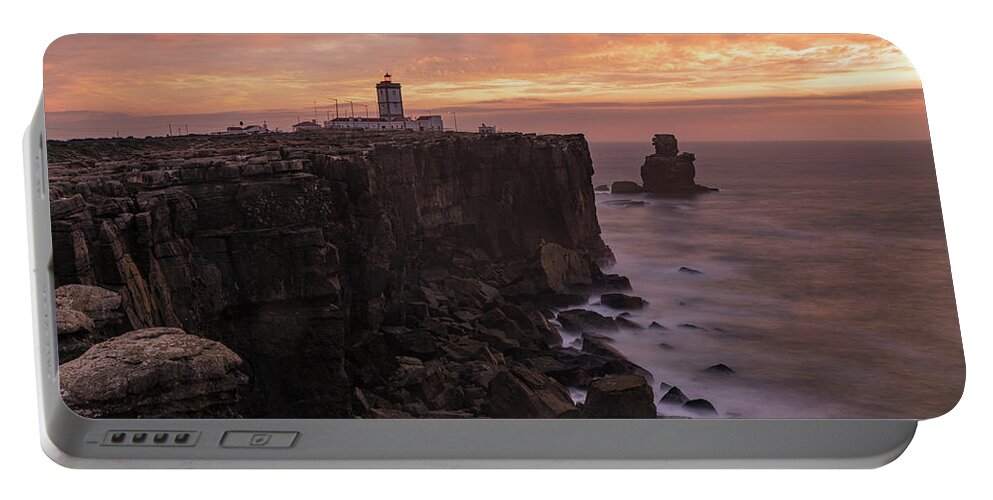 Lighthouse Portable Battery Charger featuring the photograph Peniche - Portugal #3 by Joana Kruse