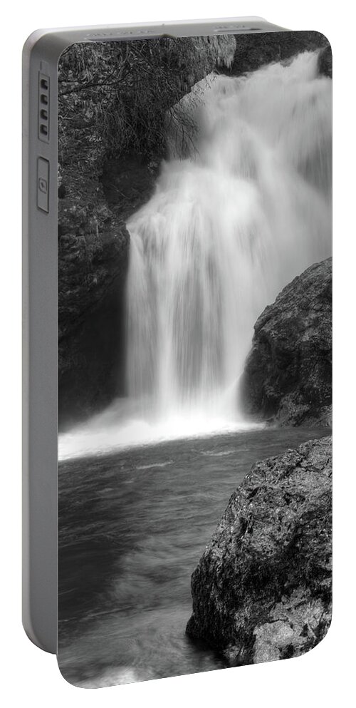 Waterfall Portable Battery Charger featuring the photograph Sum Waterfall in Vintgar Gorge, near Bled, Slovenia. #3 by Ian Middleton