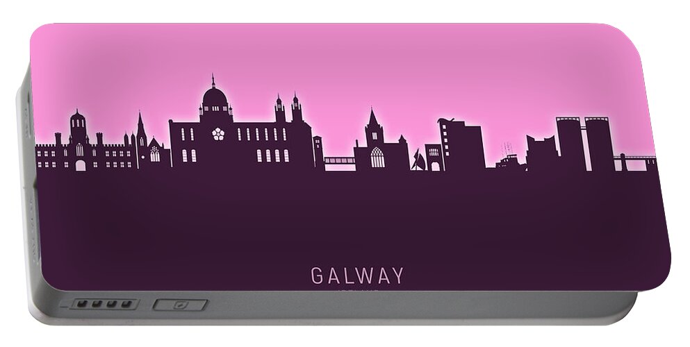 Galway Portable Battery Charger featuring the digital art Galway Ireland Skyline by Michael Tompsett