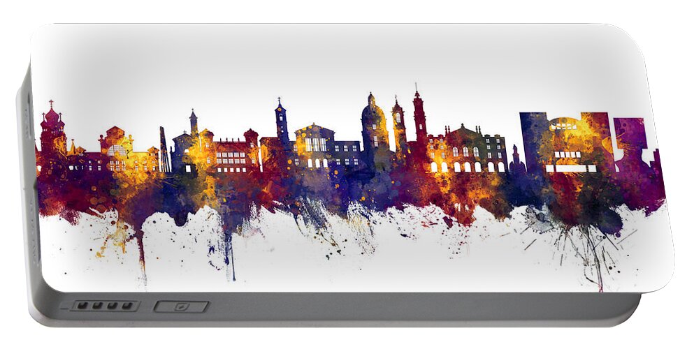 Nice Portable Battery Charger featuring the digital art Nice France Skyline by Michael Tompsett
