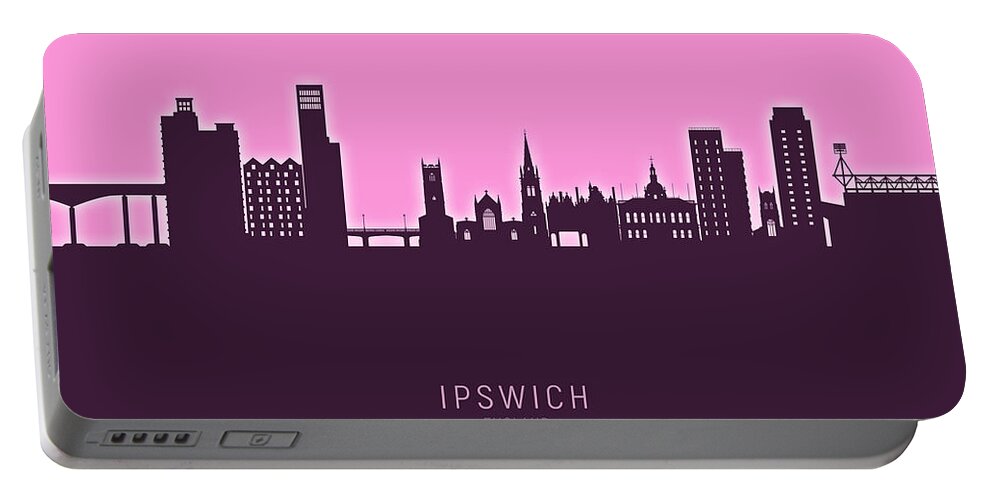 Ipswich Portable Battery Charger featuring the digital art Ipswich England Skyline #39 by Michael Tompsett