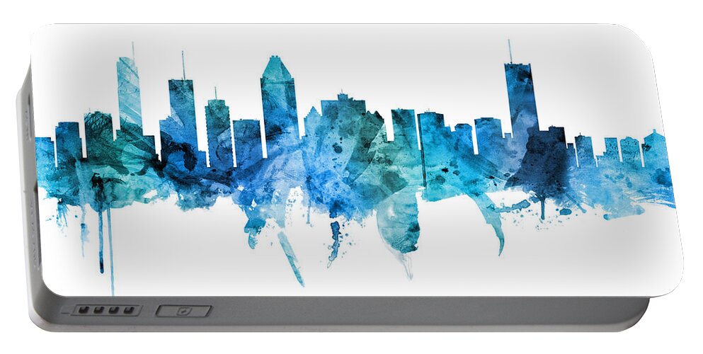 Montreal Portable Battery Charger featuring the digital art Montreal Canada Skyline by Michael Tompsett