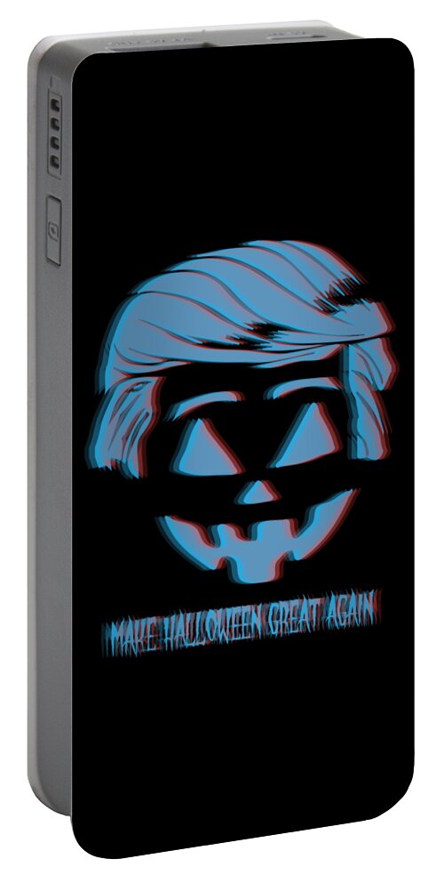 Cool Portable Battery Charger featuring the digital art 3D Trumpkin Make Halloween Great Again by Flippin Sweet Gear