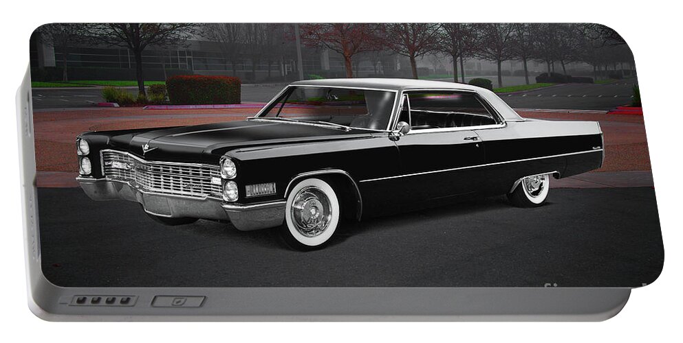 1966 Cadillac Coupe Deville Portable Battery Charger featuring the photograph 1966 Cadillac Coupe DeVille #4 by Dave Koontz