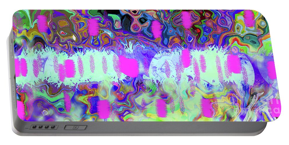 Walter Paul Bebirian: The Bebirian Art Collection Portable Battery Charger featuring the digital art 4-6-2011dabcdefghijklmno by Walter Paul Bebirian