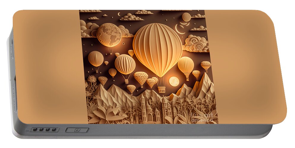 Balloons Portable Battery Charger featuring the digital art Balloons by Jay Schankman
