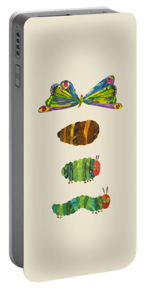 The Very Hungry Caterpillar Portable Battery Charger featuring the drawing The very hungry caterpillar. #4 by The Gallery