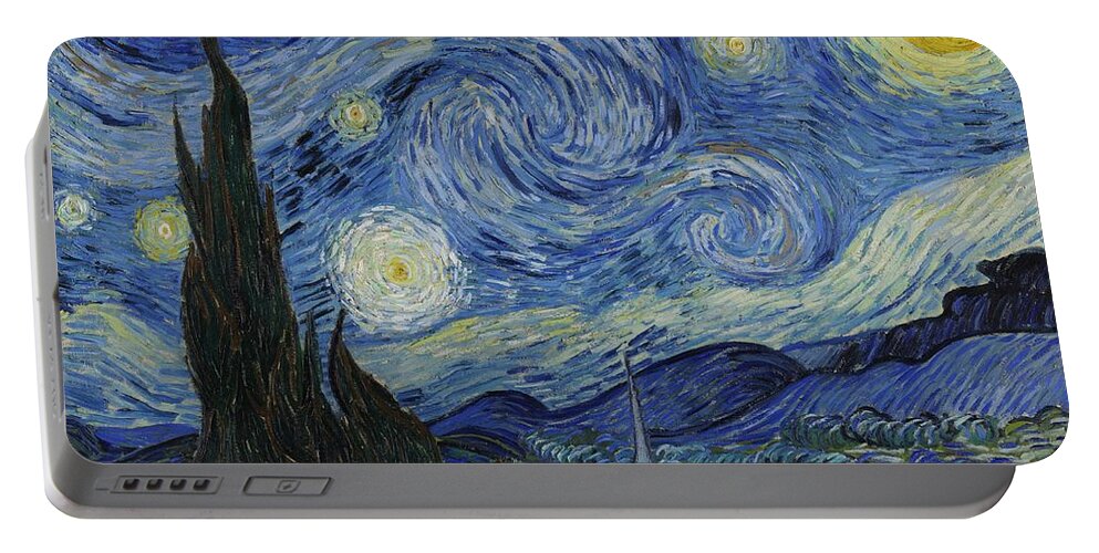 Starry Night Portable Battery Charger featuring the painting The Starry Night by Vincent Van Gogh
