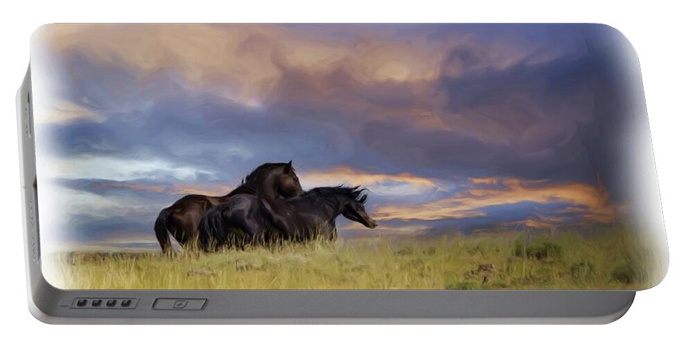 Horse Portable Battery Charger featuring the photograph Wild Horses #43 by Laura Terriere
