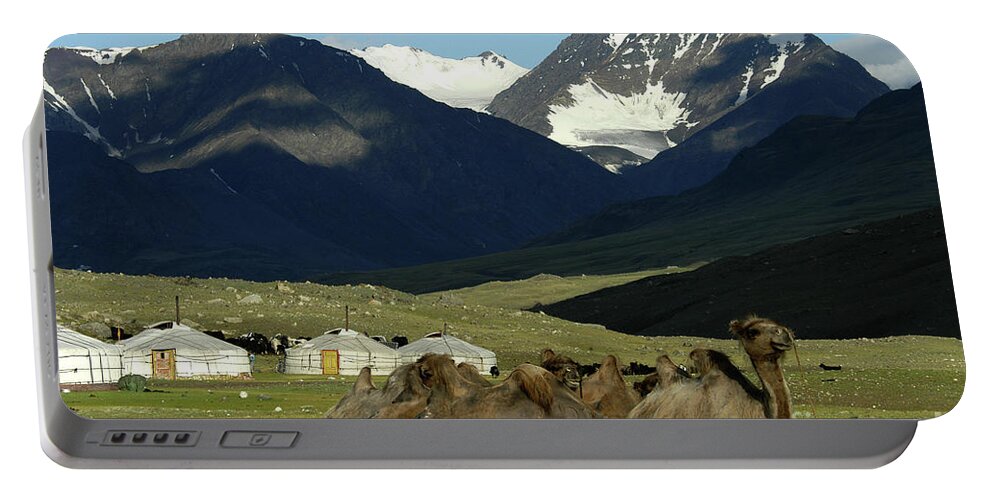 Camels Of Countryside Portable Battery Charger featuring the photograph Colors of Countryside #5 by Elbegzaya Lkhagvasuren