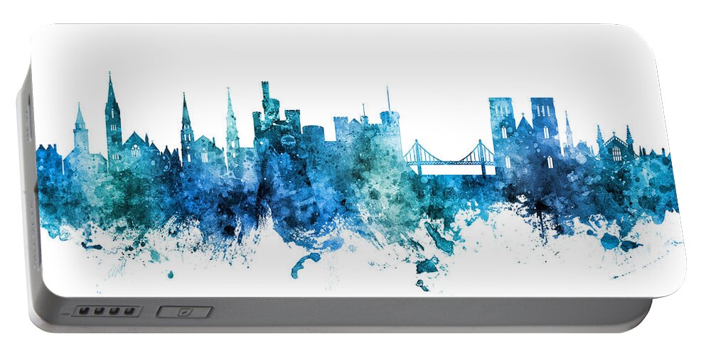 Inverness Portable Battery Charger featuring the digital art Inverness Scotland Skyline #5 by Michael Tompsett