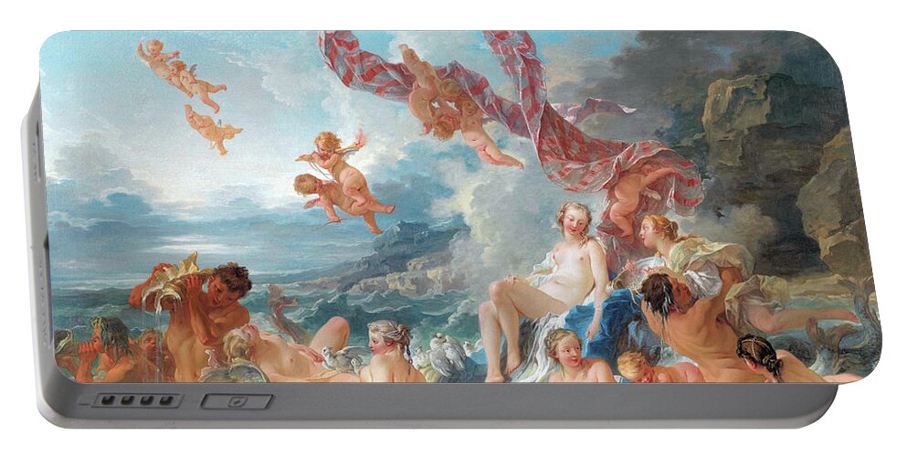 Mythical Creatures Portable Battery Charger featuring the painting The Triumph of Venus #5 by Francois Boucher