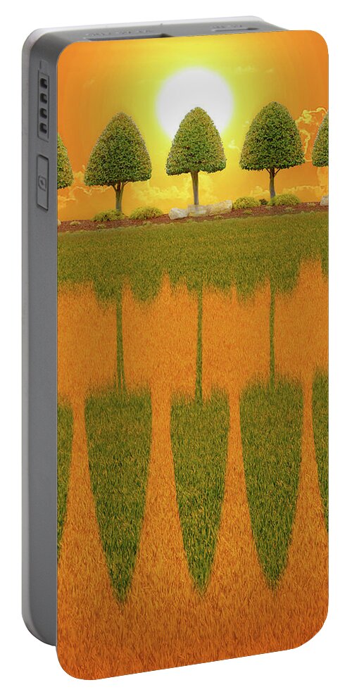 Tree Portable Battery Charger featuring the photograph 5 Trees at Sun Set by Mike McGlothlen